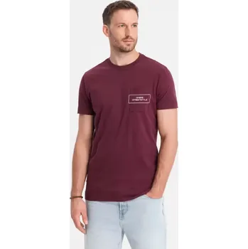 Pánské triko OMBRE OM-TSCT-0108 MAROON L