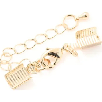 Souprava šperků EU Koncovka set s karabinkou 12mm a řetízkem rose gold