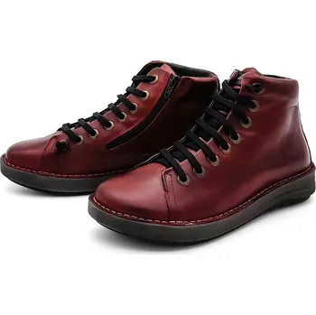 Dámská zdravotní obuv Dámská kožená kotníková obuv Chacal 6030-00009 vínová Barva: bordo, Velikost: 36