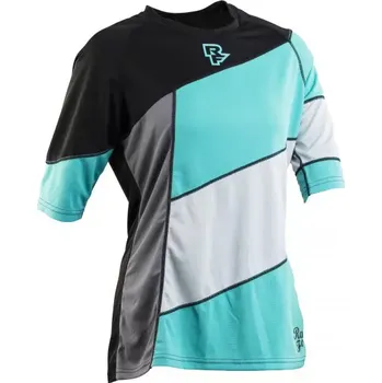 cyklistický dres Race Face Race Face Khyber dámský dres 3/4 rukáv tyrkysová šedá velikost XL