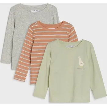 Sinsay - 3 balení triček s dlouhým rukávem - zelená - 107FX-07X - 107FX-07X-68