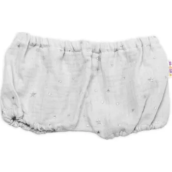 Baby Nellys Mušelínové letní kraťasky Stars, šedé Velikost: 80/86 (12-18m)