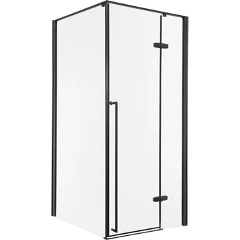 Novoterm Obdélníkový sprchový kout NV-Long 80x90 černá/transparent - bez vaničky