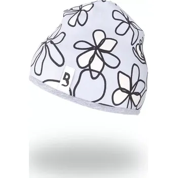 Čepice LITTLE ANGEL čepice podšitá Baridi Outlast® sv. šedá kytky/šed melír vel. 5 | 49-53 cm