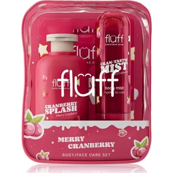 Sprchový gel Fluff Christmas Glow Merry Cranberry 200 ml + 80 ml + 1 ks