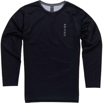 cyklistický dres Race Face Pánský dres Race Face Indy Long Sleeve Jersey dlouhý rukáv, černá velikost M