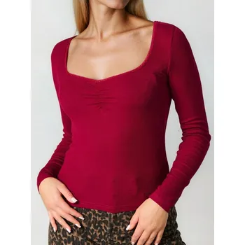 Dámská halenka Sinsay - Žebrovaná halenka - fialová - 745EU-44J - 745EU-44J-M