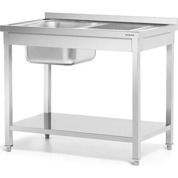Nerezový dřez Nerezový stůl s levým dřezem s 1 mísou a policí 120x60x85