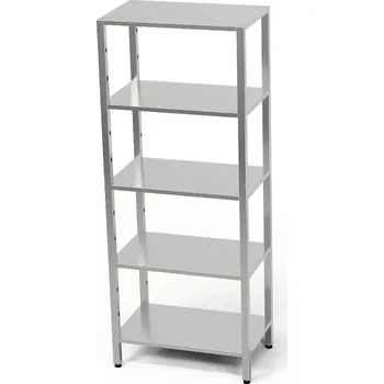 Dílenský regál Nerezový regál s 5 policemi - 3 nastavitelné police 100x70x200 cm