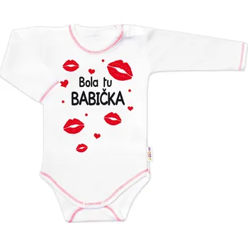 Kojenecký body Baby Nellys Body dlouhý rukáv s vtipným textem Baby Nellys, Bola tu BABIČKA Velikost: 62 (2-3m)