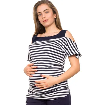 Těhotenské šaty Be MaaMaa Těhotenské triko/halenka - Lila Velikost oblečení: S (36)