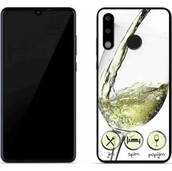Pouzdro na mobilní telefon Gelový obal mmCase na mobil Huawei P30 Lite - sklenička vína bílé
