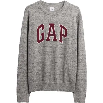 Oblečení a móda Pánský pletený svetr GAP V-INTX GAP ATHLETIC INTARSIA RLXD CREW L Šedá, Vínová