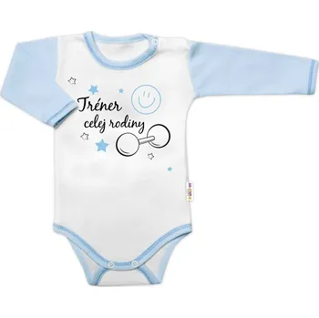 Kojenecký body Baby Nellys Body dlouhý rukáv s vtipným textem Baby Nellys, Trenér celej rodiny Velikost: 86 (12-18m)