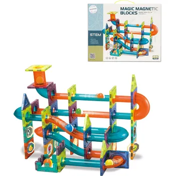 Kuličková dráha Mamido Magnetická stavebnice kuličková dráha 96 dílků