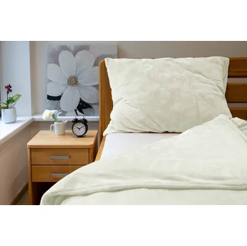 Povlečení Polášek Holešov Povlečení MIKROFLANEL UNI č.2 smetanová 200 x 220 cm 2dílné zipový uzávěr