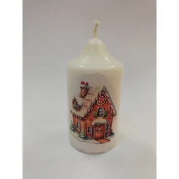 Svíčka Svíčka z parafínového vosku - válec se špičkou pr.4,5 - perníková chaloupka 2