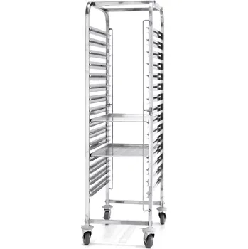 Servírovací stolek Nerezový skládací vozík na přepravu táců na pečivo