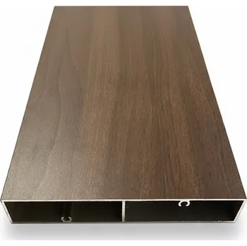 Plot Hliníkový profil plaňka 120 dekor tmavy dub rozměr 120 x20x1,2 mm délka 4,5 m Cena za kus