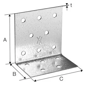Tesařské kování SIMPSON úhel. spojka ANP 80x 80x2,5x 60 žár. pozink. ( ANP258860 )