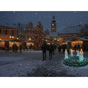 Vánoční světelná dekorace 3D LED Adventní věnec 2, 150 cm