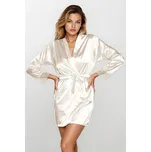 Dámský saténový župan Gina ecru XL - Dárková krabička