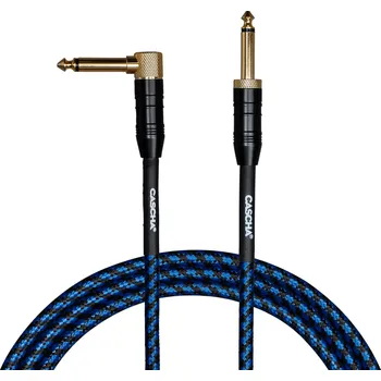 Příslušenství ke zvukové technice Cascha Professional Line Guitar Cable Tweed Blue 3 m Rovný - Lomený Nástrojový kabel