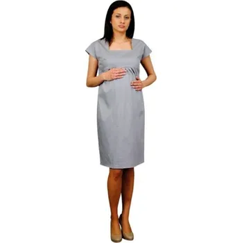 Těhotenské šaty Be MaaMaa Těhotenské šaty ELA - ocelová Velikost oblečení: M (38)