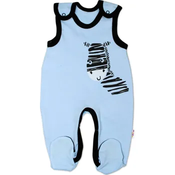 Baby Nellys Kojenecké bavlněné dupačky Baby Nellys, Zebra - modré Velikost: 50 (0-1m)