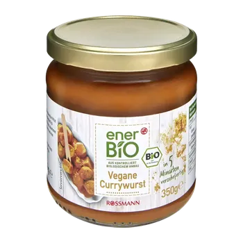 Omáčka enerBiO BIO rajčatová omáčka s kari a veganským párkem 350 g