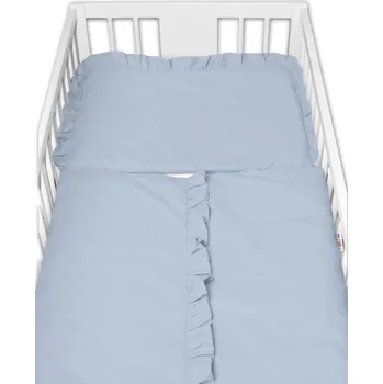 Povlečení Baby Nellys 2-dílné bavlněné povlečení s volánkem SOFT, Baby Nellys, jeans, modrá Velikost povlečení: 120x90