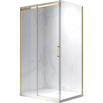 BPS-koupelny Obdélníkový sprchový kout SK-KZ22A 110x80 zlatý/transparent - bez vaničky