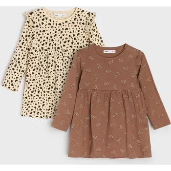 Dívčí oblečení Sinsay - Teplákové šaty - krémová - 256EN-12X - 256EN-12X-98