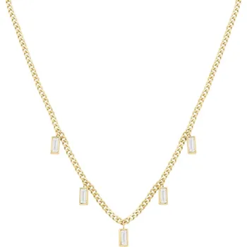 Náhrdelník Rosefield Pozlacený dámský náhrdelník s krystaly Obdélníky JNCDG-J1176 + 2 měsíce na vrácení zboží