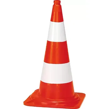Dopravní zařízení Výstražný dopravní kužel reflexní PVC34 cm Červeno-Bíla
