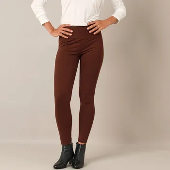 Moltonové hřejivé legíny s vysokým pasem kaštanová 54