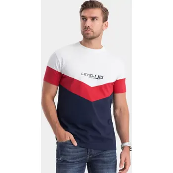 Pánské tričko Pánské triko OMBRE S1747 NAVY BLUE AND RED L