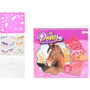 Zápisník Kreativní blok s doplňky a šablonami "My Pony" 26cm Sketch Book