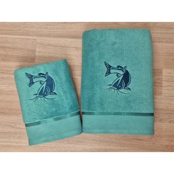 Ručník Luxusní ručník pro rybáře petrolejový 450g Sumec