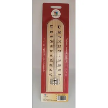 Domácí teploměr Tidy Home dřevěný rustikální teploměr pokojový 20 cm