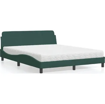 Postel zahrada-XL Postel s matrací Dover tmavě zelená 160 x 200 cm samet 3208434