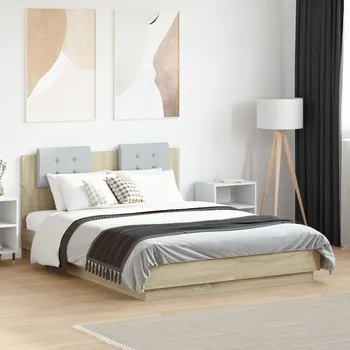 Postel zahrada-XL Rám postele s čelem a LED osvětlením dub sonoma 120 x 190 cm 3210054