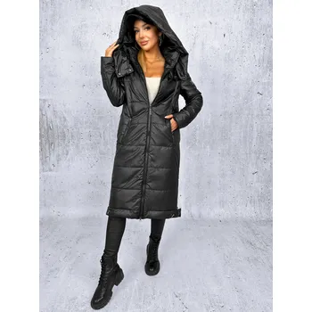 Dlouhý zimní kabát ELEANORA černý Velikost: 4XL