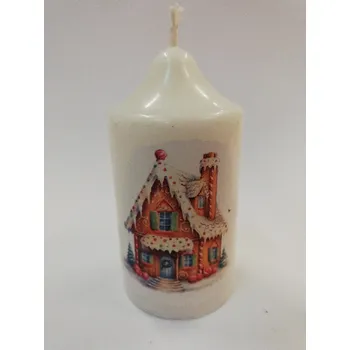Svíčka Svíčka z parafínového vosku - válec se špičkou pr.4,5 - perníková chaloupka 1