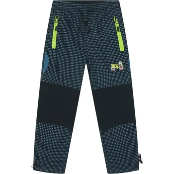 Chlapecké zateplené outdoorové kalhoty černá/modrá Kugo C8970 (-fleesová podšívka)