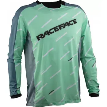 cyklistický dres Race Face Pánský dres Race Face Ruxton Jersey Rouge Long Sleeve dlouhý rukáv, lime velikost S
