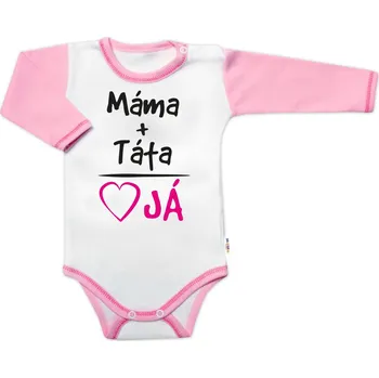 Kojenecký body Baby Nellys Body dlouhý rukáv s vtipným textem, Máma+Táta, holka Velikost: 86 (12-18m)