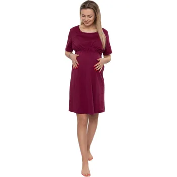 Těhotenská móda Dámská těhotenská/kojící noční košile Luna, bordo, Be MaaMaa Velikost oblečení: L (40)