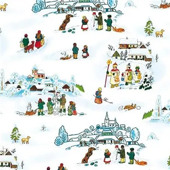 Balící papír Balicí papír Josef Lada zimní krajina