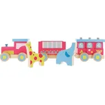 Trefl Dřevěný vláček s vagónky Afrika Trefl, červený